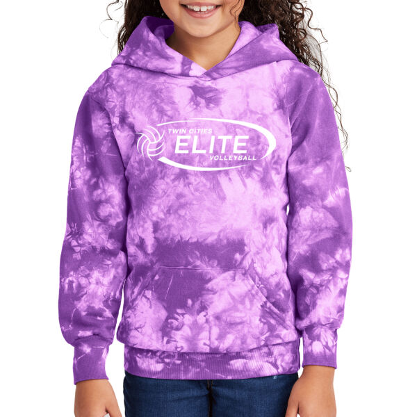 Port & Company® Youth Crystal Tie-Dye Pullover Hoodie - Printed Logo **Add Name for $5! ** Thumbnail