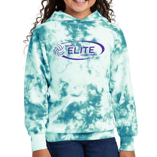 Port & Company® Youth Crystal Tie-Dye Pullover Hoodie - Printed Logo **Add Name for $5! ** Thumbnail