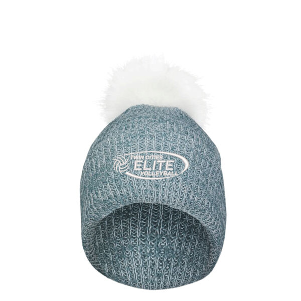 Pacific Headwear - Faux Fur Pom Beanie - Embroidered Logo Thumbnail
