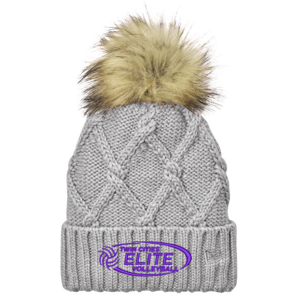 New Era ® Faux Fur Pom Beanie - Embroidered Logo Thumbnail